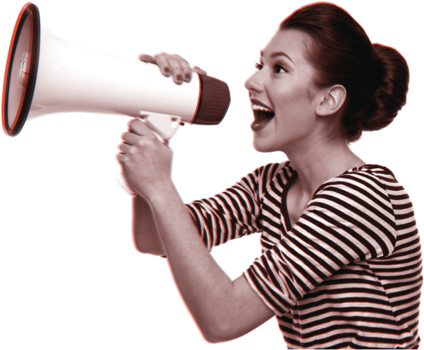 Megaphone - Person With A Megaphone Png (840x560), Png Download