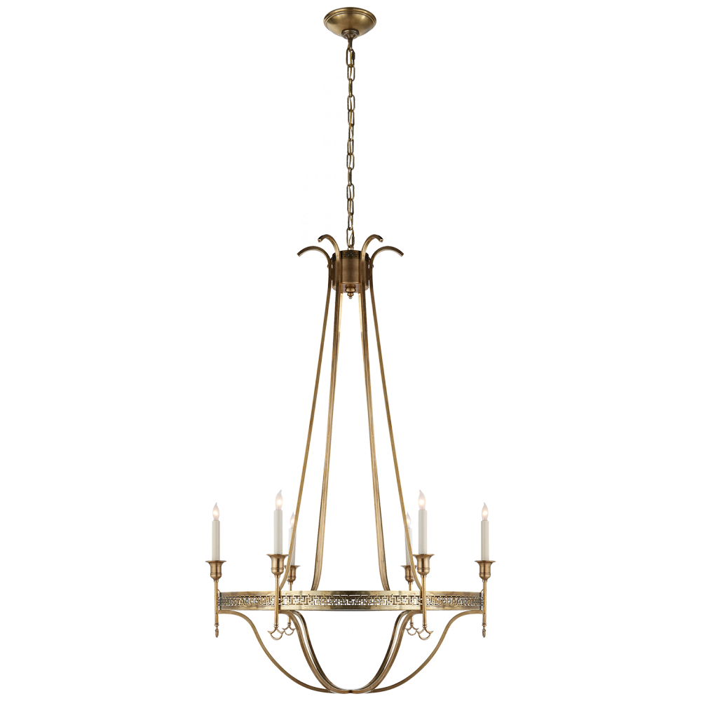 Savannah Large Chandelier In Hand-rubbed Antique - Visual Comfort John Rosselli Savannah Large Chandelier (1000x1000), Png Download