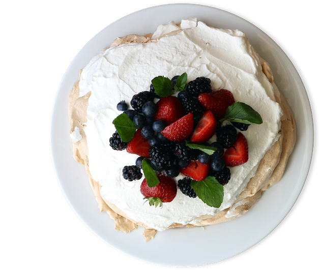 Pancakes, Fruit, Plate Of Pancakes, Isolated, Breakfast - Pavlova (720x720), Png Download