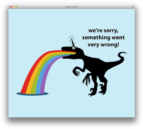 Barfing-raptor - Mojolicious Error (500x450), Png Download