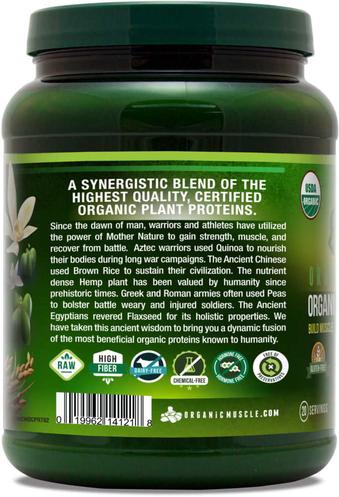 Organic Vegan Protein - Organic Muscle Supplements Organic Vegan Protein - (738x1024), Png Download