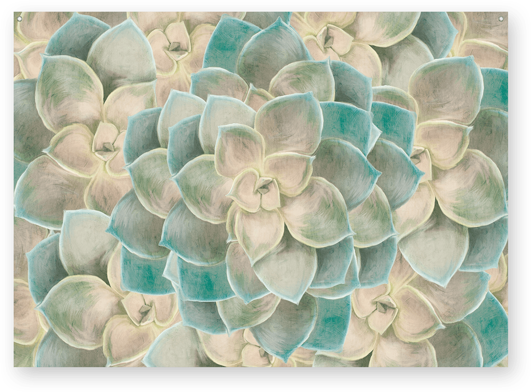 Succulent Fractals Wall Tapestry - Floral Design (1200x1200), Png Download