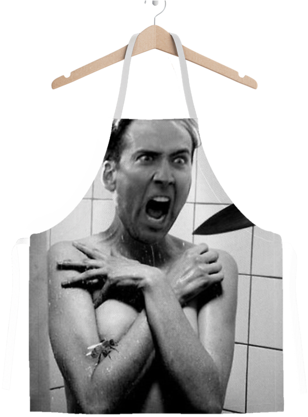 Psycho ﻿classic Sublimation Adult Apron - Nicolas Cage Funny Faces (900x900), Png Download