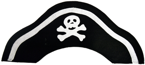 This "authentic" Pirate Hat Is Made Of Sturdy Black - Skull (498x250), Png Download