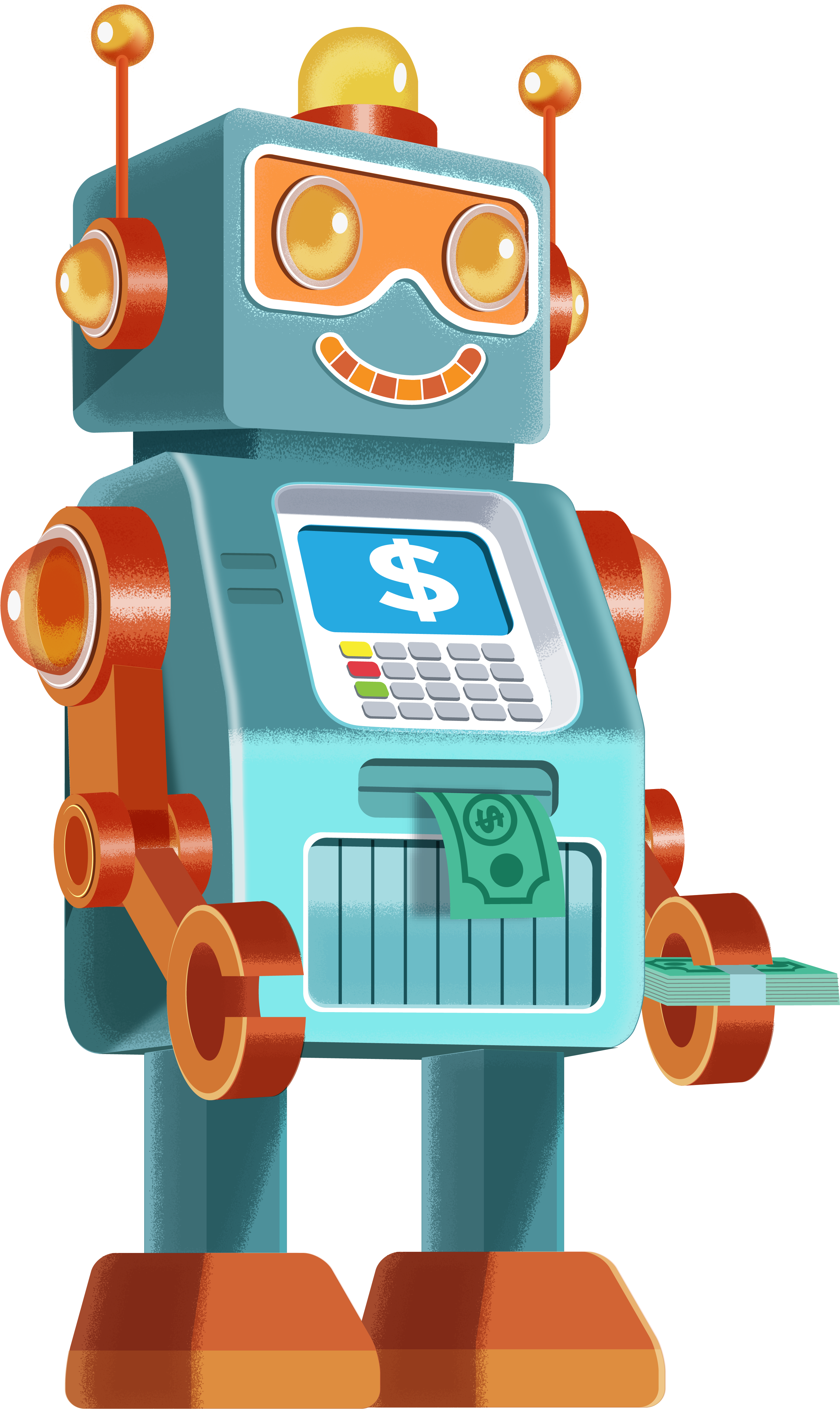 Robot - Cartoon (2869x4978), Png Download