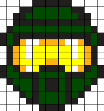 Master Chief Perler Bead Pattern / Bead Sprite - Master Chief Helmet Pixel Art (337x358), Png Download