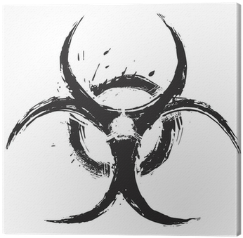 Biohazard Symbol On White Created In Grunge Style Canvas - Pestilence Symbol (400x400), Png Download