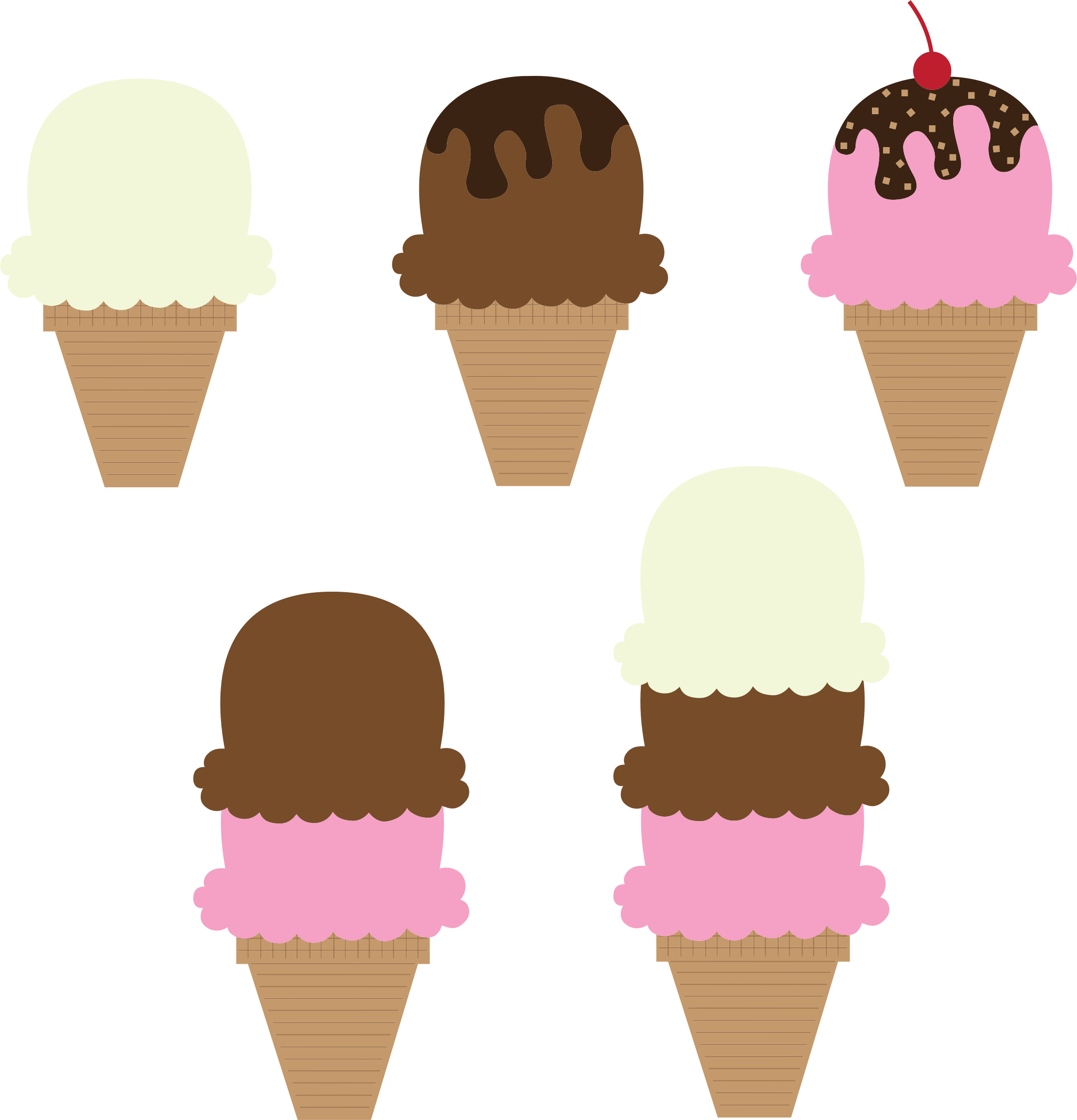 This Free Icons Png Design Of Various Flavors Ice Cream - Clipart Of 5 Icecream (2227x2315), Png Download