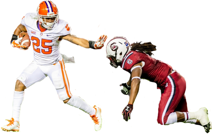 South Carolina Vs Clemson - Clemson Football Player Png (720x480), Png Download