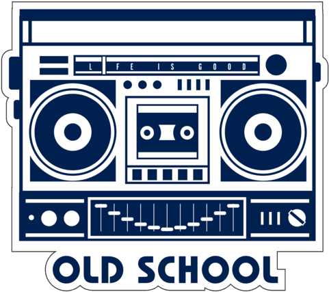 Old School Boombox Small Die Cut Decal - Life Is Good Mens Cool Tee (570x570), Png Download