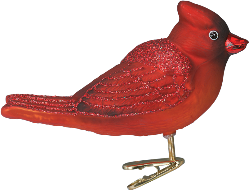 Red Winter Cardinal Ornament Clip - Christmas Ornament (803x615), Png Download