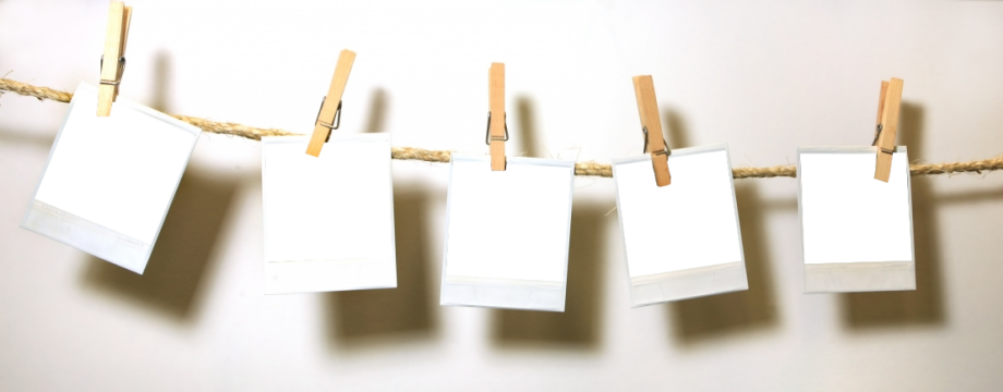 Clothespin Header Photo By April Emery - Vintage Polaroid Template (920x360), Png Download
