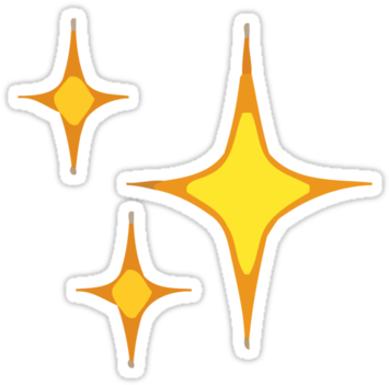 Free Sparkle Heart Emoji - Sparkles Emoji With Black Background (375x360), Png Download