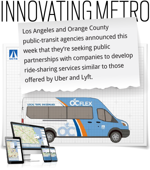 La, Orange County Transit Agencies Seek Their Own Ride-sharing - Octa Bus 360 (500x578), Png Download