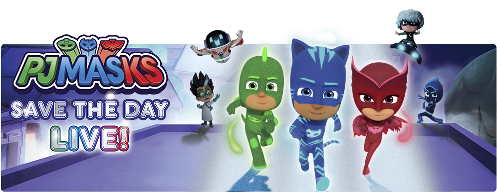 Visit Pj Masks Live 's Official Website , Facebook, - Pj Masks Time To Be A Hero Dvd (995x393), Png Download