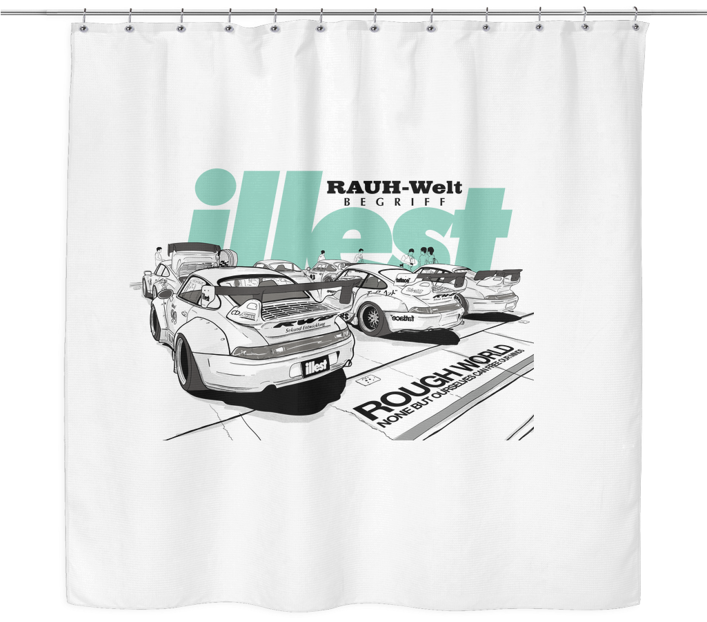 Illest Rough World Shower Curtain - Bed Skirt (1024x1024), Png Download