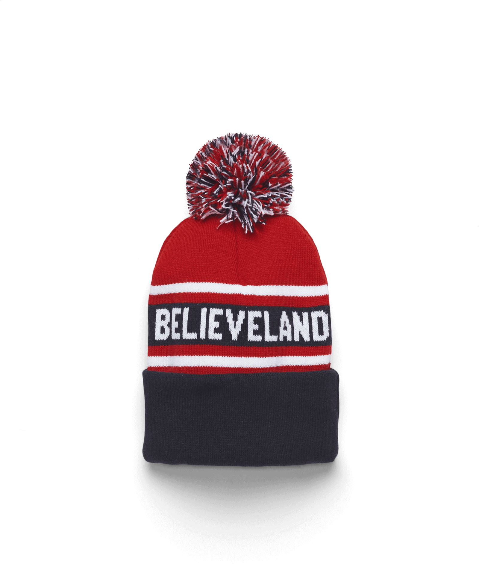 Believeland Knit In Pom Beanie 05470418372 Navy Red - Beanie (2000x2000), Png Download