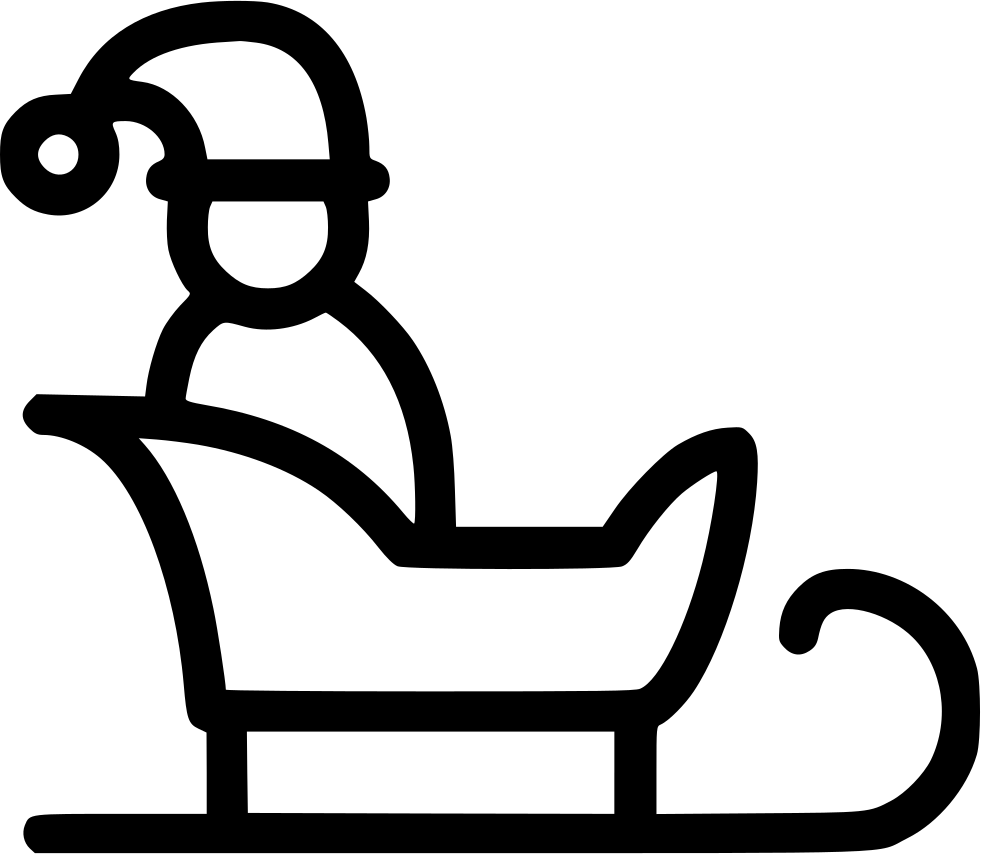 Santa On Sled Comments - Sled Outline (981x854), Png Download