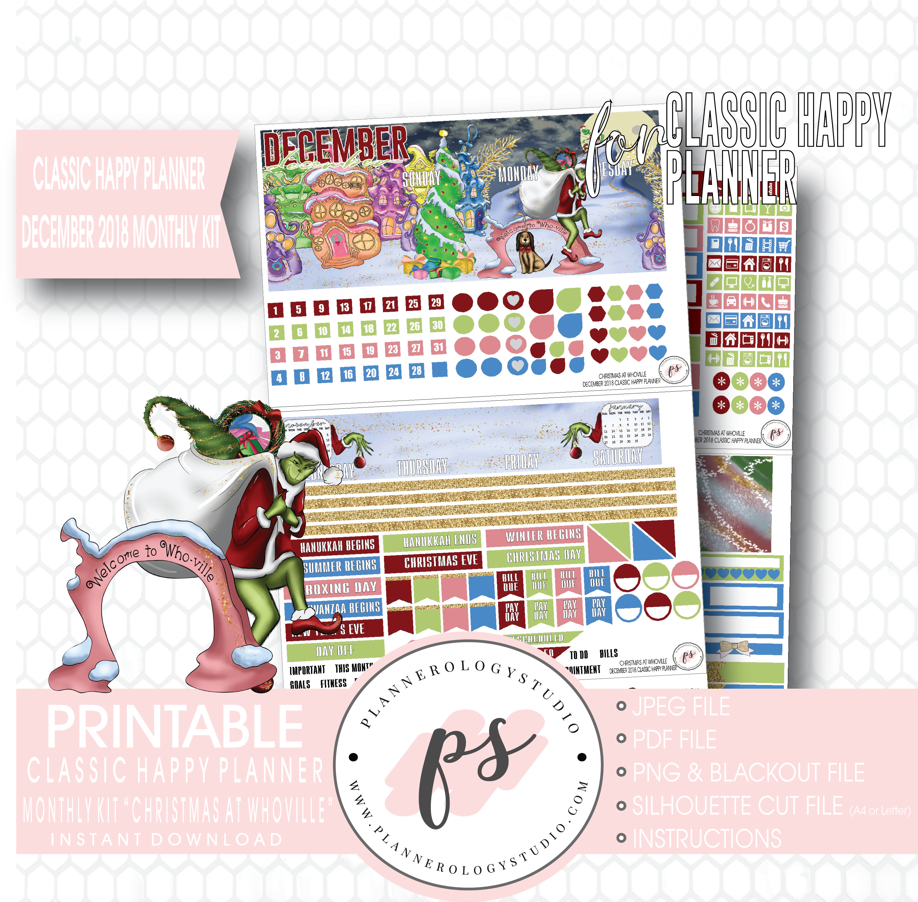 Christmas At Whoville December 2018 Monthly View Kit - Whoville (3067x3000), Png Download