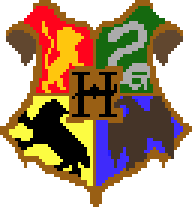 Hogwarts Symbol - Harry Potter Pixel Art (640x690), Png Download