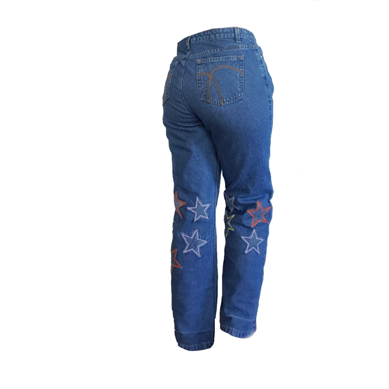 Blue Star Pants Polyvore Moodboard Filler - Fashion (1280x1280), Png Download