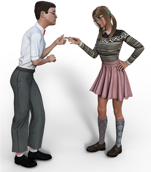 Nerd, Man, Woman, Pair, Glasses, Equality, Approach - Nerd Mulher (623x720), Png Download