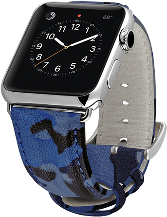 Navy Blue - Ullu Hand-colored Leather Apple Watch Band (450x450), Png Download