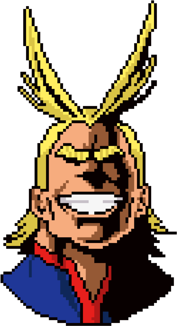 All Might Deserves A Spot In The Glory - My Hero Academia Minecraft Pixel Art (1024x1325), Png Download