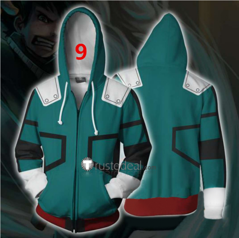 Boku No Hero Academia Hoodies Izuku Katsuki All Might - My Hero Academia Deku Jacket (800x1200), Png Download