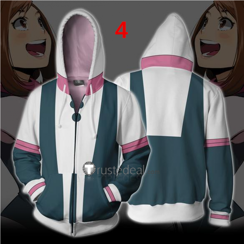 Boku No Hero Academia Hoodies Izuku Katsuki All Might - Uraraka Hoodie (800x1200), Png Download