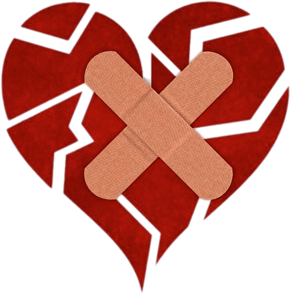 Fragmented Heart With Bandaids - Shattered Heart-- 1 Large, Funny Fridge Magnet, 4x6 (1000x629), Png Download