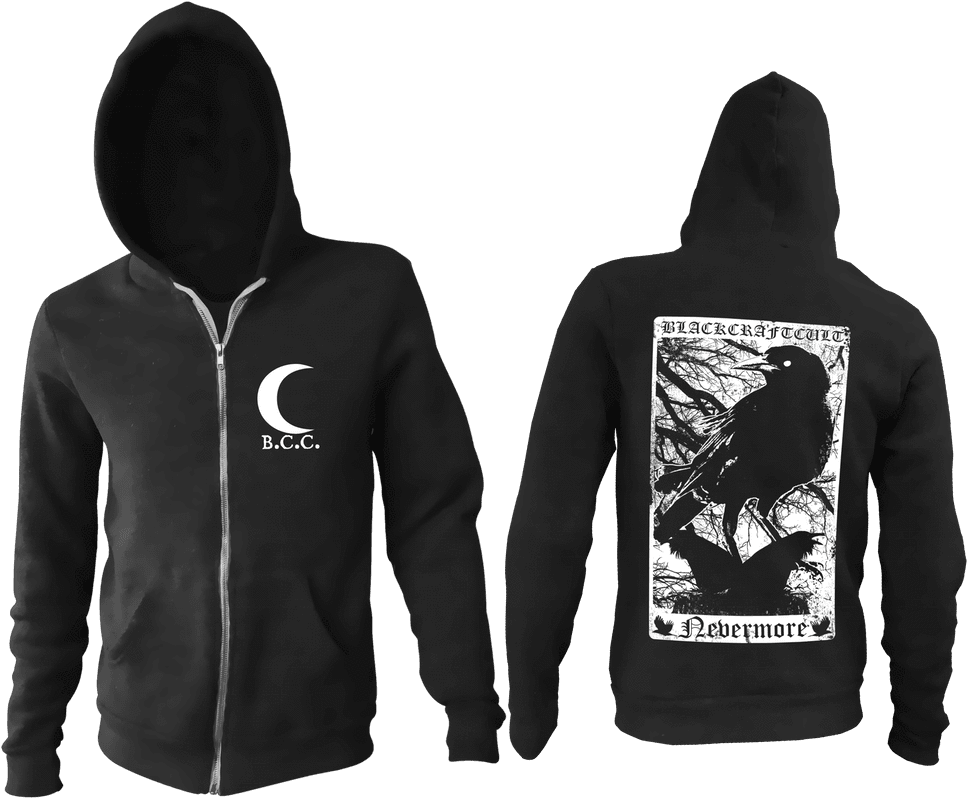 Zip Up Hoodie - Black Craft Cult Death Hoodie (1000x846), Png Download