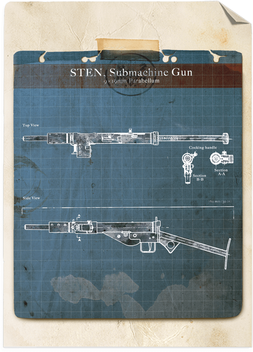 One Of The New Codes To Access The Site Was Found On - Cod Ww2 Sten Gun (994x1226), Png Download