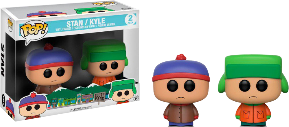 Stan & Kyle Pop Vinyl Figure 2-pack - South Park Funko Pop (1000x441), Png Download