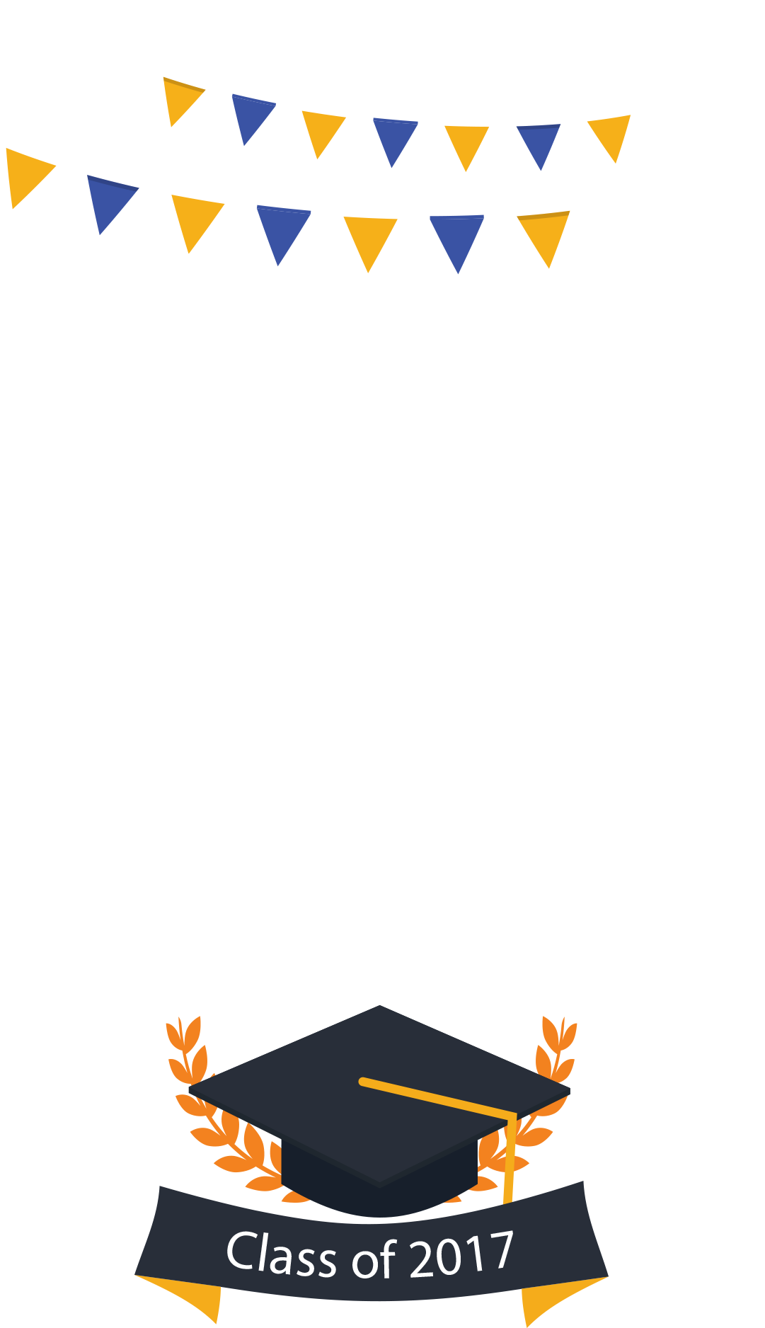 Gold And Blue Class Of - Zaproszenia Na Zakończenie Roku Szkolnego (1080x1920), Png Download