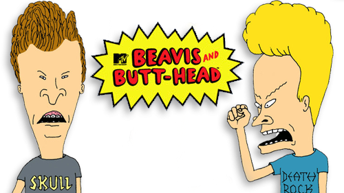 Beavis And Butt-head Tv Show Image With Logo And Character - Beavis And Butthead Logo (500x281), Png Download