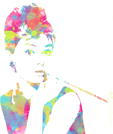 Audrey Hepburn Splatter Watercolor Made In Photoshop - Audrey Hepburn (422x485), Png Download