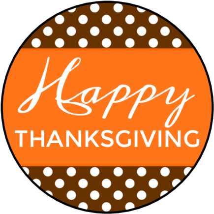 Ol2088 - 1 - 5" Circle - "happy Thanksgiving" Circle - Happy Thanksgiving Round Labels (500x500), Png Download