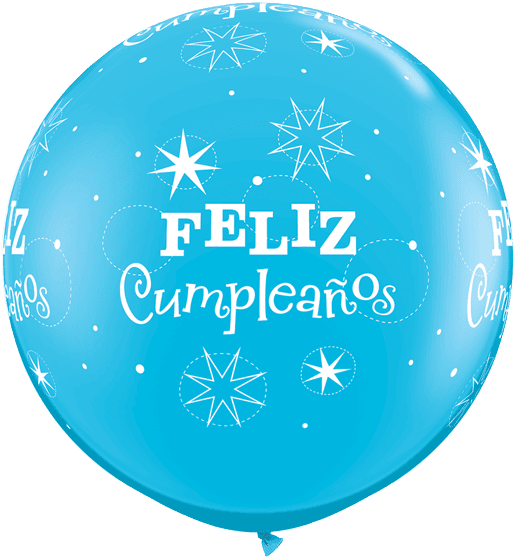 1 X 3' Robin's Egg Blue Feliz Cumpleanos Sparkle Qualatex - Feliz Cumpleaños En Azul (600x600), Png Download
