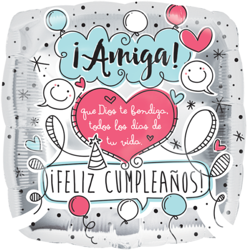 Imágenes Con Frases De Feliz Cumpleaños Amigo - Feliz Cumpleaños Amiga (500x500), Png Download
