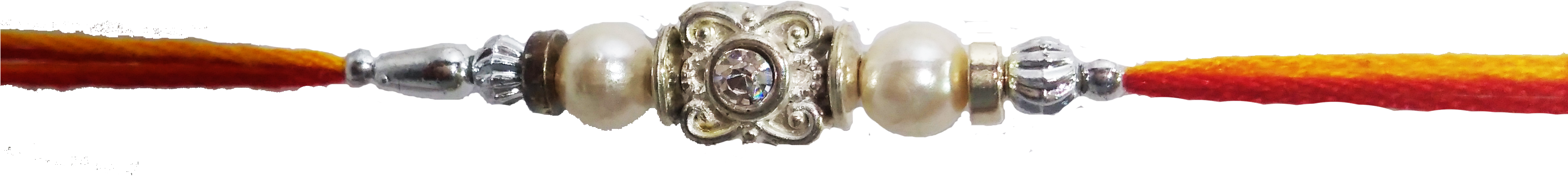 Rakhdi White Fabric Rakhi - Bracelet (3321x2340), Png Download