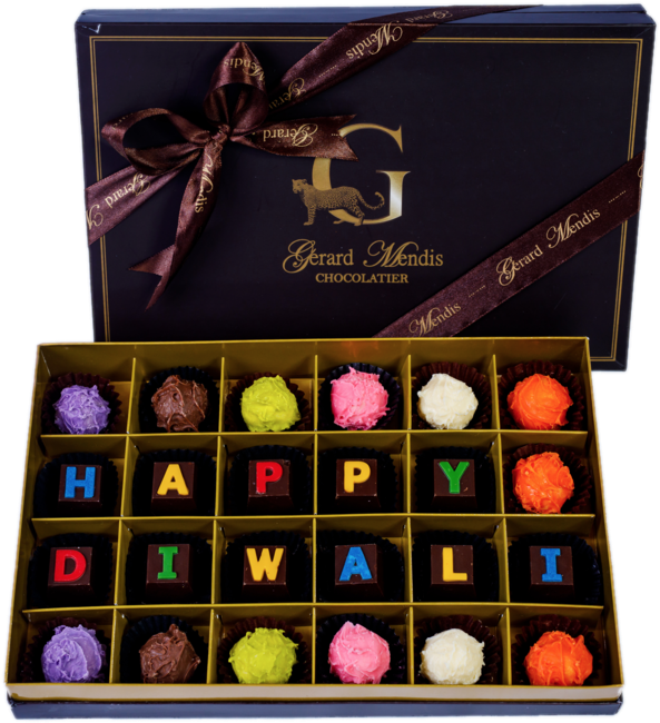 Happy Diwali Truffles, 24 Piece Chic Paperboard Box - Box (1024x683), Png Download