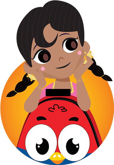 Fluffy Bird Trolley Bag - Cartoon (640x610), Png Download