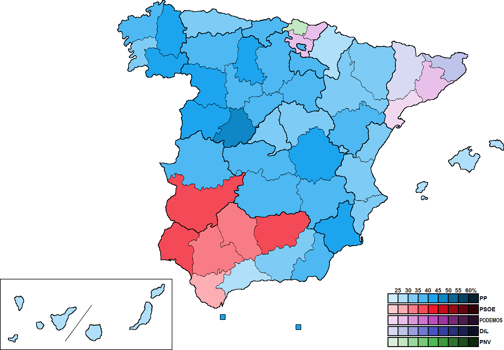 File - - Spain Election Map 2015 (1705x1185), Png Download