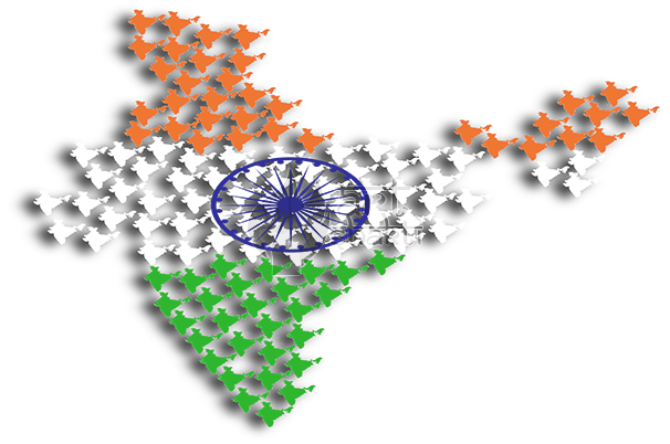 Download Tiranga India Map Orange White Green - Craft PNG Image with No  Background 
