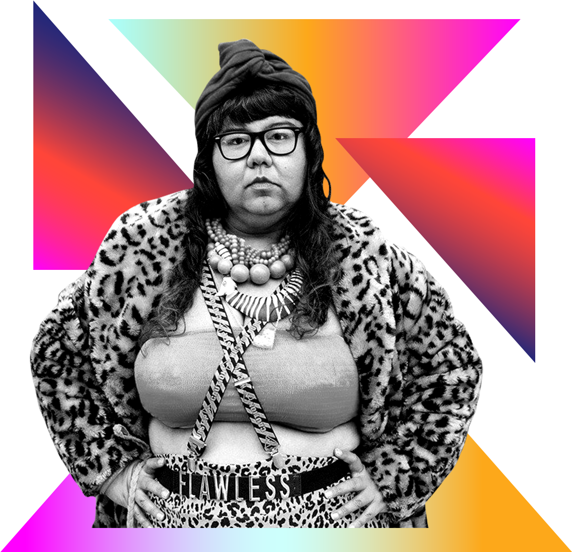 Photo Illustration Of Virgie Tovar In Black And White - Illustration (1200x1200), Png Download