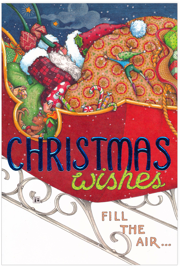 Christmas Wishes Tri-fold Greeting Card - Greeting Card (1000x1000), Png Download