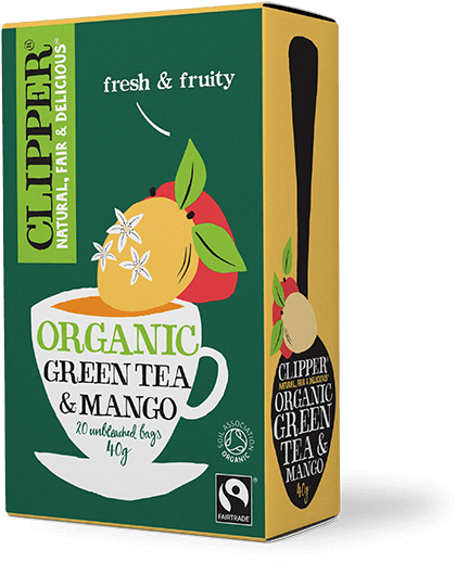 Organic Fairtrade Green Tea And Mango 20 Bags - Clipper Fairtrade Green Tea With Mango 20 Teabags (600x600), Png Download