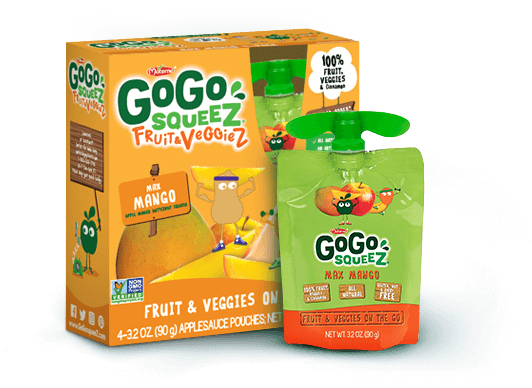 Max Mango Fruit & Veggiez - Go Go Squeez (542x396), Png Download