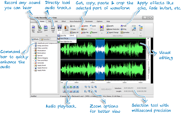 Download Audio Recorder Editor Free - Free Audio Editor 2010 (600x401), Png Download